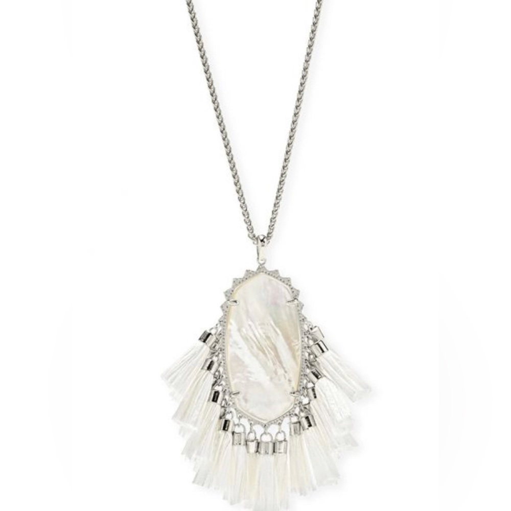 KENDRA SCOTT
Betsy Silver Long Pendant Necklace in Ivory Mother Of Pearl - Picture 2 of 8
